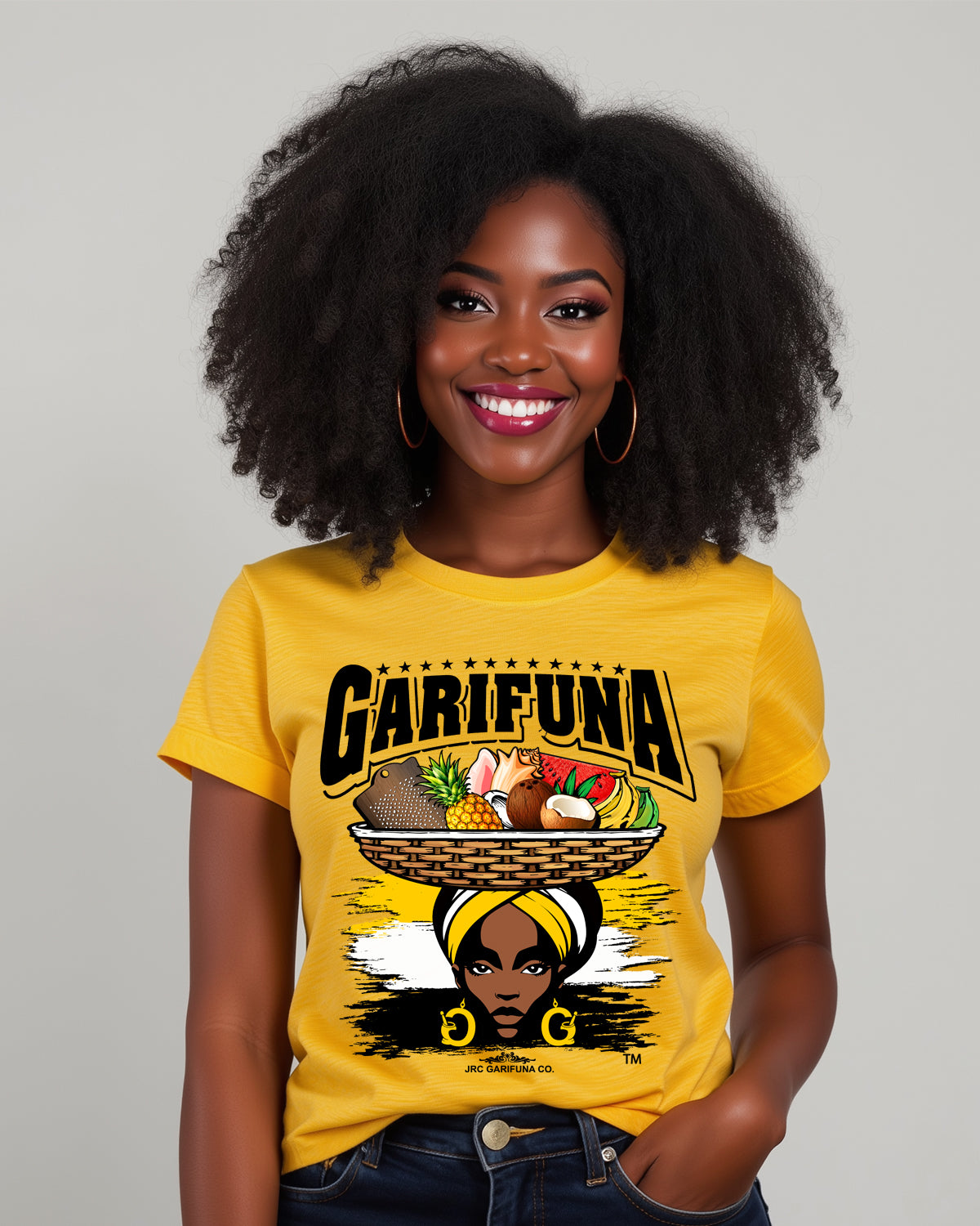 Garifuna Queen with a fruit basket